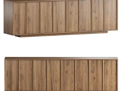 BACKDROP Wooden sideboard with doors By Bonaldo 3D model