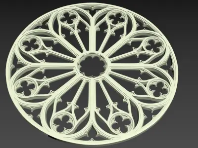 Gothic Rose window ornament  3D print model