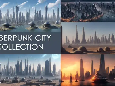 Cyberpunk City Image Collection 3D model