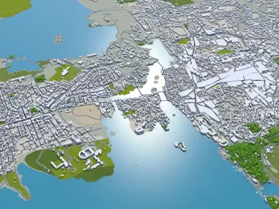 Udaipur India 30km Low-poly 3D model