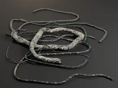 Sci-Fi Cables and Wires Bundle Low-poly 3D model