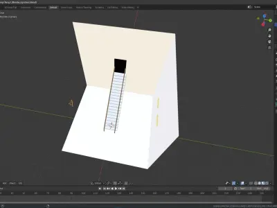 Stairs with blue LEDs and Lights Free 3D model