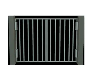 3D Gate metal Low-poly 3D model