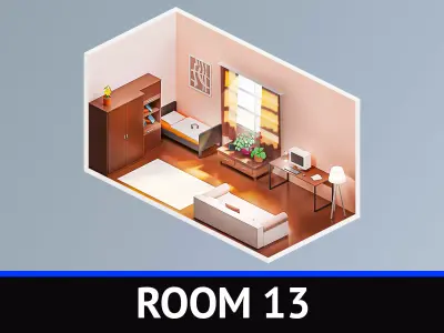 Room 13 Low-poly 3D model