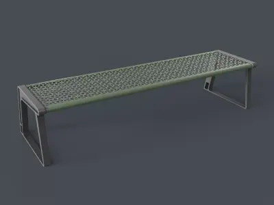 Metal Modern Bench 14 PBR Game Ready Low-poly 3D model