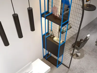 Industrial Loft Barber Shop 3D model