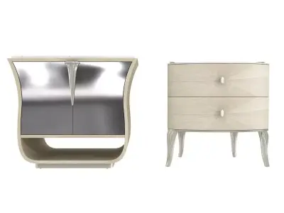 Caracole Lilian door drawer nightstand  3D model