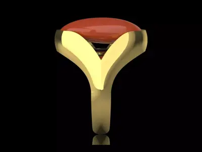 Man Modern Design Gold STL Ring with Agate Stone Model mr0250 3D print model purchase