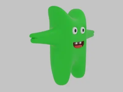 Mini Green Monster Low-poly 3D model