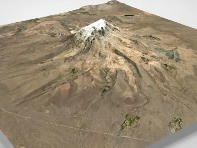 Stratovolcano Sajama Bolivia 3D model