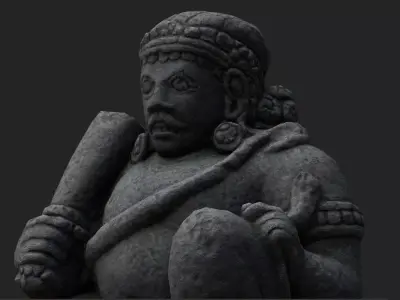 Low Poly PBR Dwarapala Statue Low-poly 3D model