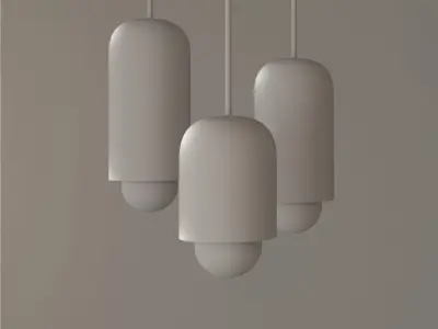 minimal nordic cylinder massive wooden hanging lamp Free 3D model