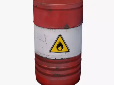 Barrel 3D Low Poly oil 3D model