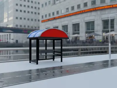 Bus Station Free 3D model purchase