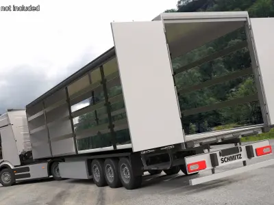  Open Frame Curtain Trailer White 