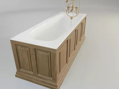 Vintage Bathtub Low-poly 3D model