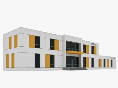 office yellow Low-poly 3D model