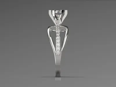 bride solitaire diamond ring  sr0077 3D print model