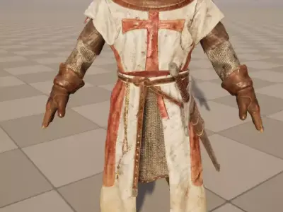 Crusader Knight Low-poly 3D model purchase