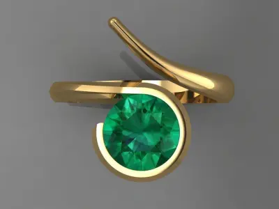 Ring 3D Print 3D print model 3D model gold with diamond in ce... 3D print model