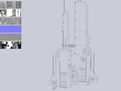Futuristic building Low-poly 3D model 4