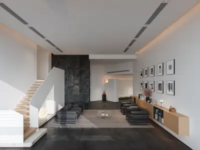 Modern Creative Office Interior Scene 3D model