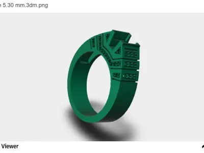 Men Ring With Diamond Cut Center 3D print model