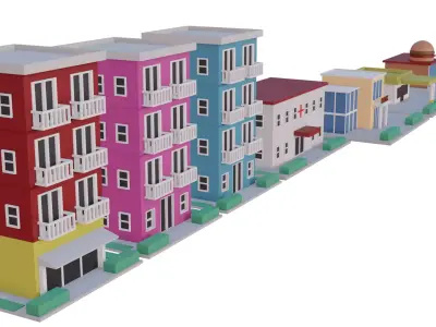 Low Poly City Mini Pack Low-poly 3D model