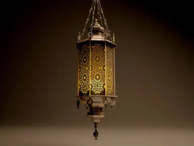 antique lantern Islamic lighting lamp  3D model