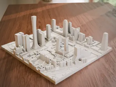 High-Detail Beijing City 3D Print Model GPS Accurate 3D print model