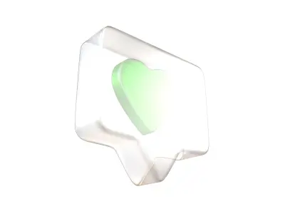 Socail Media Heart Bubble v1 004 Low-poly 3D model