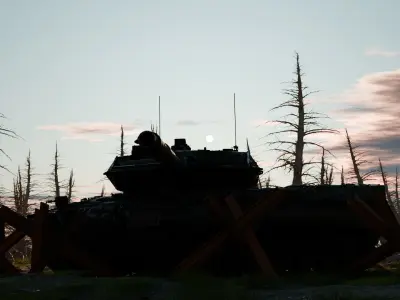 tank in the forest 3D model