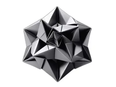 Abstract Geometric Metallic Polyhedron Sculpture Low-poly 3D model