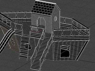 Wood Playground Boat 3D model