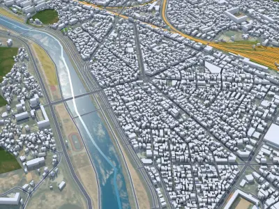 Yeongju South Korea Low-poly 3D model