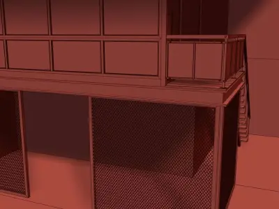 Loft room Low-poly 3D model