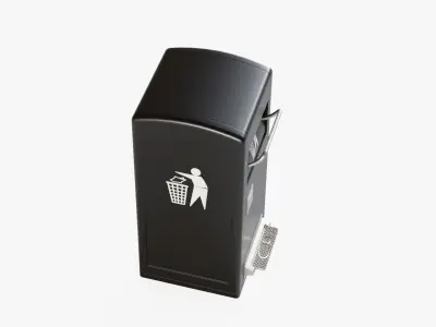 Trash Bin Low-poly 3D model