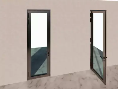 Generic Single Leaf  Outward Swing Door 3D model