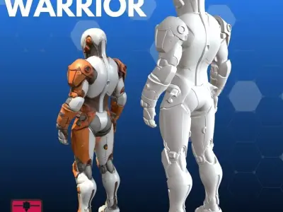 Cyborg Warrior STL futuristic 3D Model 3D print model