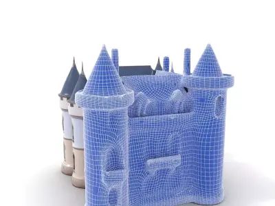 Majestic Scarlet Castle model pack Low-poly 3D model