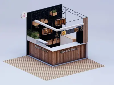 COFFEE KIOSK BOOTH 3D model