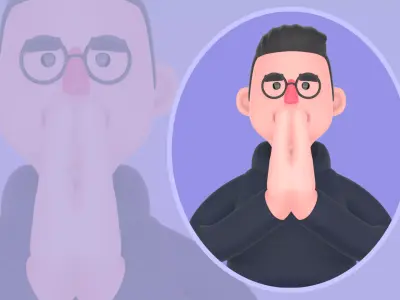 Stylized 3D Male Programmer Character - Frustrated Meditation 3D model