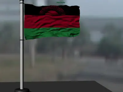Malawi flag 3D model