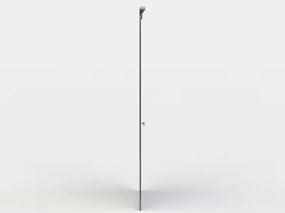 Door metal pole with wooden handle Low-poly 3D model