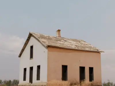 Small village abandoned house Free low-poly 3D model