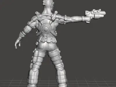 CYBERPUNK GANG MEMBER MINIATURE MODEL FOR SCIFI GAMES RPG 3D print model