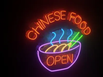 Neon 3D Model 4 - CHINESE FOOD 3D model