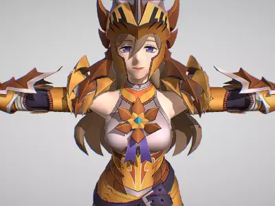 Mariana - Monster Hunter Riders - Cute Anime Girl Low-poly 3D model
