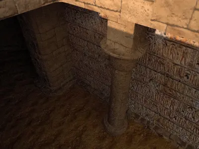Horus temple interior Low-poly 3D model