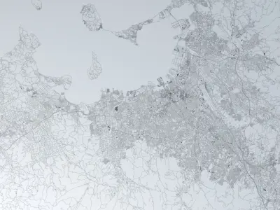 Fukuoka Buildings and Road Networks 3D model